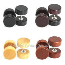 12mm Bio Ohrlochstechen braune Farbe Fake Plug Holz